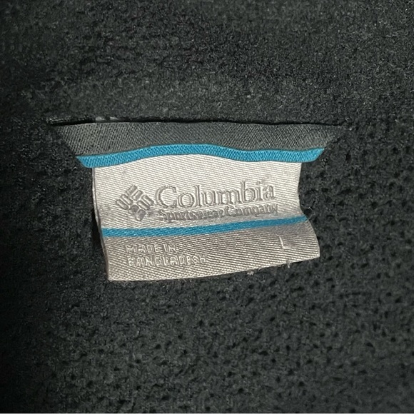 Columbia Sweater Men's Large Full Zip Up Long Sleeve Mock Neck Fleece Black - Picture 5 of 9